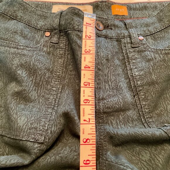 Anthropologie Pilcro and The Letterpress Green Jacquard Ankle Zip‎ Pants… - Picture 10 of 13